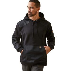 ARIAT Men's Rebar Workman DuraCanvas Hoodie - Black/Black, Medium